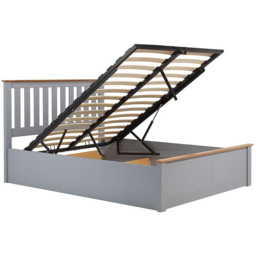 Phoenix Small Double Stone Grey Ottoman Bed - thumbnail 3