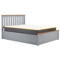Phoenix Small Double Stone Grey Ottoman Bed - thumbnail 4