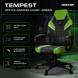 X Rocker Tempest Green Ergonomic Office Gaming Chair - thumbnail 2