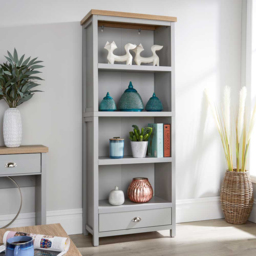 Home Storage Avon 4 Shelf Single Drawer Grey Bookcase - thumbnail 1