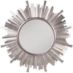 Starburst Metallic Stepped Edge Mirror Silver