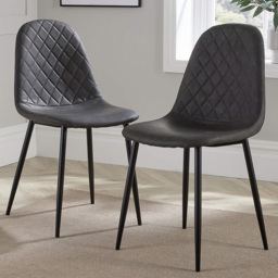 Home Source Anastasia Grey Dining Chair Set of 2 - thumbnail 1