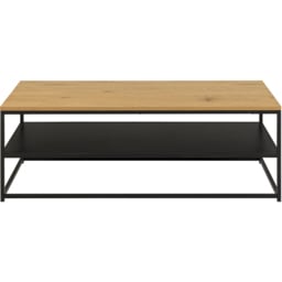 Florence Gila Single Shelf Oak and Black Coffee Table - thumbnail 3