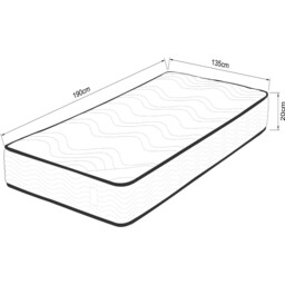 Living Solutions Aurora Double Pocket Sprung Rolled Foam Mattress - thumbnail 3