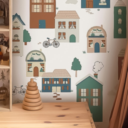 Grandeco Roomblush Tiny Houses 4 Lane Wall Mural