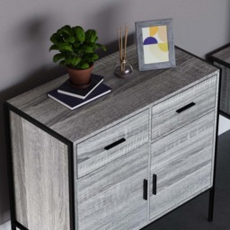VIDA DESIGNS Brooklyn 2 Door 2 Drawer Grey Sideboard - thumbnail 3