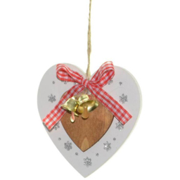 Shatchi Wooden Christmas Tree Ornament with Ribbons and Bells 6 Piece - thumbnail 2