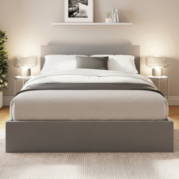 GFW Charcoal Grey Small Double Velvet End Lift Ottoman Bed