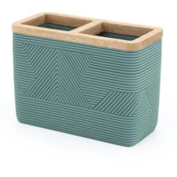 Geo Sage Wood Toothbrush Holder