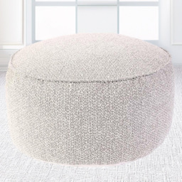 Kaikoo Cream Boucle Round Drum Bean Bag
