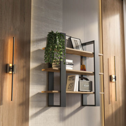 Decorotika Suno 3 Shelf Black Oud Wall Shelf - thumbnail 4