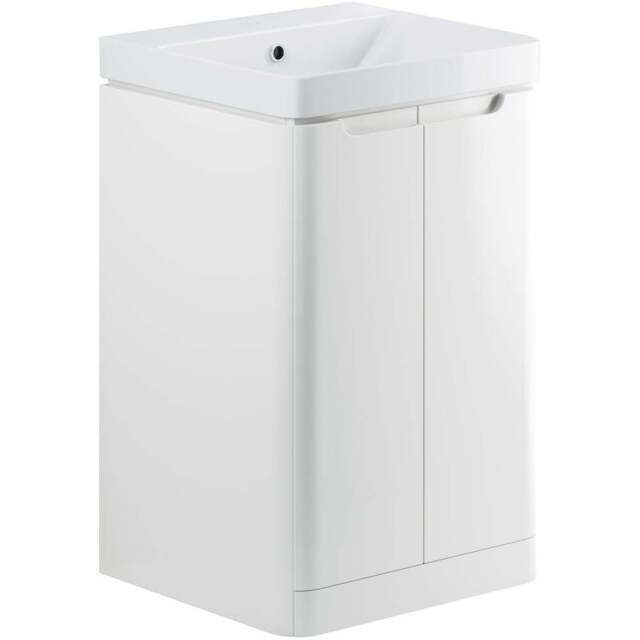 Bathstore Amalfi 2 Door White Floor Standing Cloakroom Basin Unit - image 1