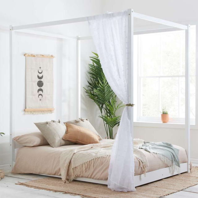 Darwin King Size White Four Poster Bed - image 1