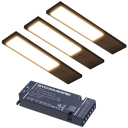 Sorrelis Elvan TriGlow 3 Light Black Slim Rectangle Cabinet Light Kit