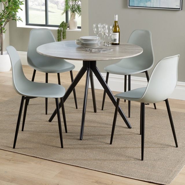 Core Products Aspen Grey Oak 4 Seater Round Dining Set - image 1