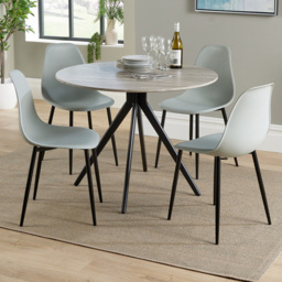Core Products Aspen Grey Oak 4 Seater Round Dining Set