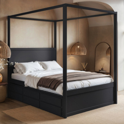 Flair Maddy 3 Drawer 4 Poster Double Bed with Trundle - thumbnail 1