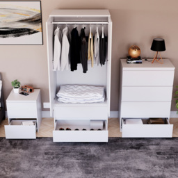 Vida Designs Denver 3 Piece White Bedroom Furniture Set - thumbnail 4