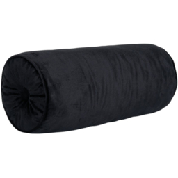 Black Soft Velvet Bolster Cushion - thumbnail 1