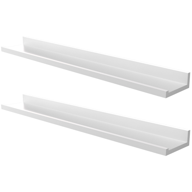 Homebase 60cm White Floating Photo Shelf 2 Pack - image 1