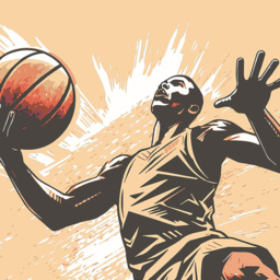 Origin Murals Graphic Basketball Player Orange Wall Mural - thumbnail 2