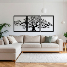 Decortie 3 Piece Tree of Life Metal Wall Art Set - thumbnail 2