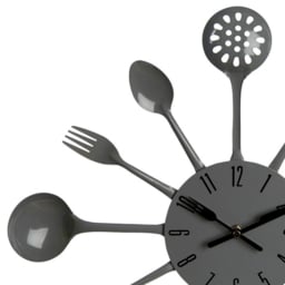 Premier Housewares Grey Cutlery Wall Clock 33cm - thumbnail 3
