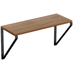 Homebase Mango Wood Effect Hanging Shelf with Black Brackets 2 Pack - thumbnail 3