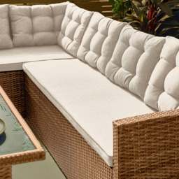 Furniturebox Sierra Rattan 9 Seater Garden Dining Set Beige - thumbnail 4