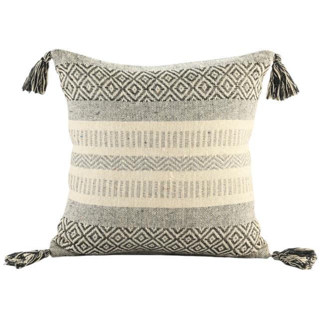 Velosso Aztec Tassel Grey Filled Cushion 43 x 43cm 2 Pack - image 1
