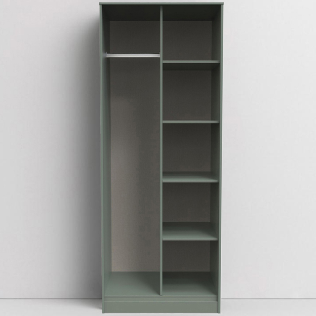 Crowndale Diamond Ready Assembled Reed Green Tall Open Wardrobe - image 1