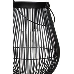 Ivyline Venere Portofino Black Wirework Lantern with Glass Insert - thumbnail 2