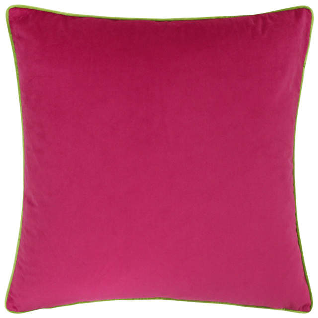 Paoletti Meridian Hot Pink Lime Velvet Cushion - image 1