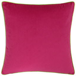 Paoletti Meridian Hot Pink Lime Velvet Cushion