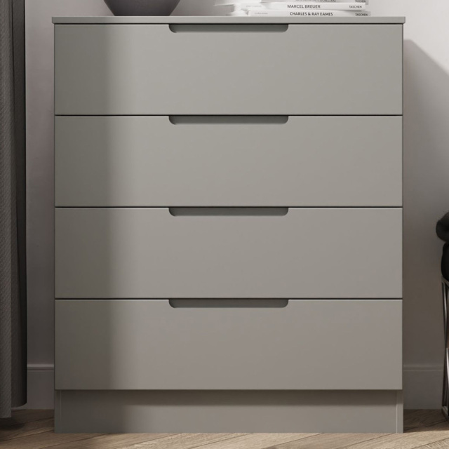 Crowndale Milan Dusk Grey 4 Drawer Chest of Drawers Ready Assembled - image 1