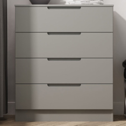 Crowndale Milan Dusk Grey 4 Drawer Chest of Drawers Ready Assembled - thumbnail 1