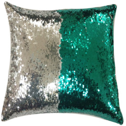 Velosso Mermaid Green and Silver Filled Cushion 56 x 56cm 2 Pack