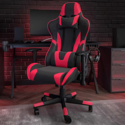 FWStyle X20 Black and Red Faux Leather Racer Style Gaming Chair - thumbnail 1