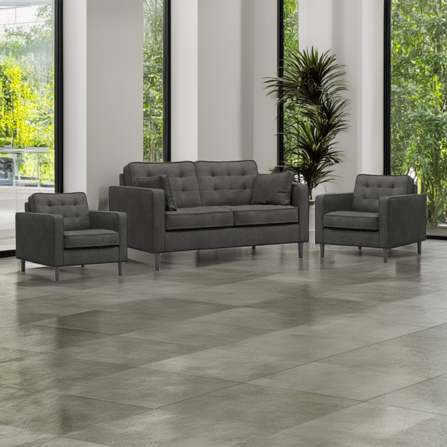 Eden Graphite Chenille 4 Seater Sofa Suite - image 1