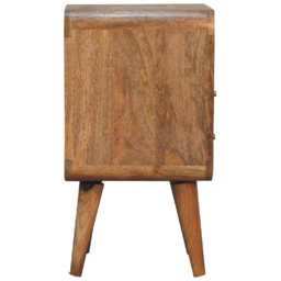 Artisan Furniture Mini Lille Brown 2 Drawer Single Shelf Solid Wood Curved Bedside Table - thumbnail 4