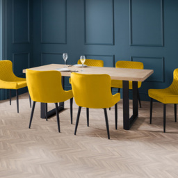 Julian Bowen Berwick Mustard 6 Seater Rectangular Dining Set