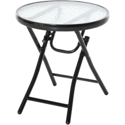 Outsunny Black Round Foldable Garden Table - thumbnail 2