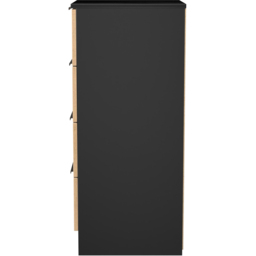 Crowndale Java Slatt Effect and Black 4 Drawer Bedside Cabinet - thumbnail 3