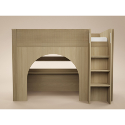 Flair Kaska Oak Single Ribbed Panel Mid Sleeper Bed - thumbnail 3