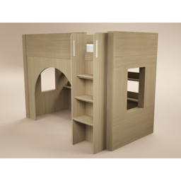 Flair Kaska Oak Single Ribbed Panel Mid Sleeper Bed - thumbnail 2