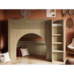 Flair Kaska Oak Single Ribbed Panel Mid Sleeper Bed - thumbnail 4