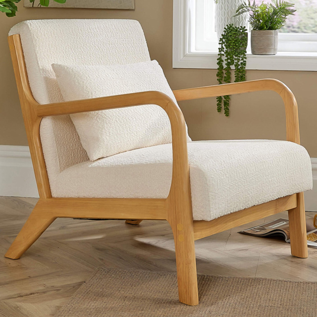 Home Source Cream Boucle Nova Armchair - image 1
