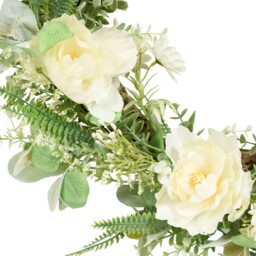 Peony and Daisy Wreath Ivory - thumbnail 3