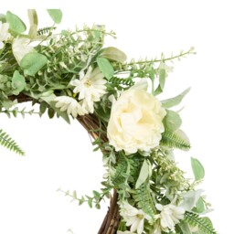 Peony and Daisy Wreath Ivory - thumbnail 2