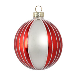 Candy Cane Swirl Red and White Bauble - thumbnail 2